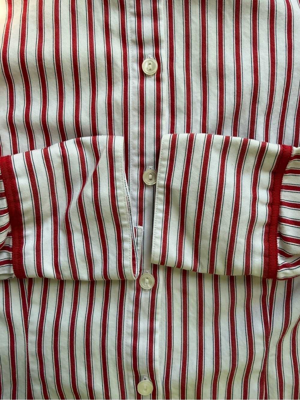 Pendleton Red and White Striped Button-Down Shirt Size 4 Preppy Coastal Grandma - Picture 10 of 14